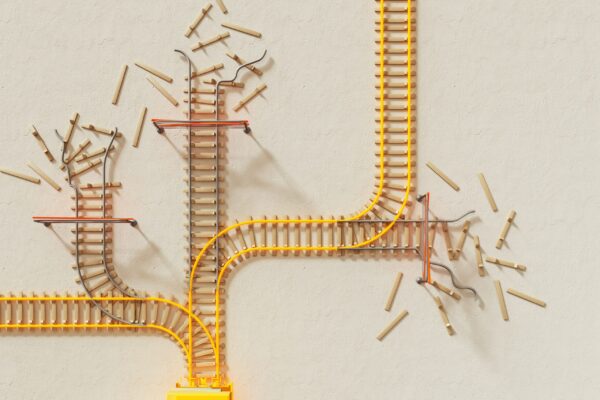 when your mind closes off from one idea but stays open to another because of your existing understanding like in this image of open and closed train tracks, that is bias