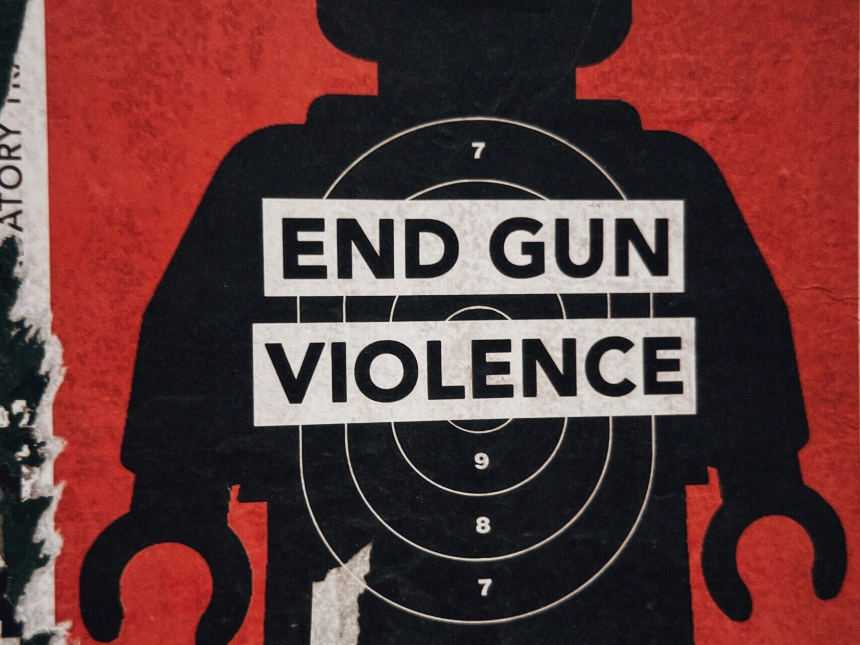 Anti-gun violence poster with target a symbol to stop mass shootings